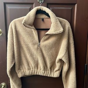 ZAFUL cropped teddy bear jacket, 3/4 zip, Size M (US 6), worn several times